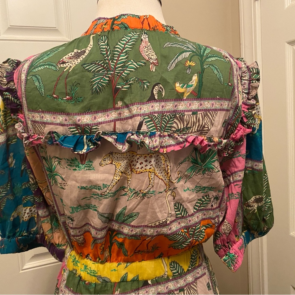 Bohemian Animal Print Midi Dress in Multicolor - Picture 7 of 15